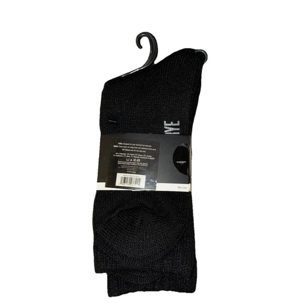 Frye Cashmere Blend Boot Socks Women's 5-10 Black Crew 2 Pairs NEW‎
